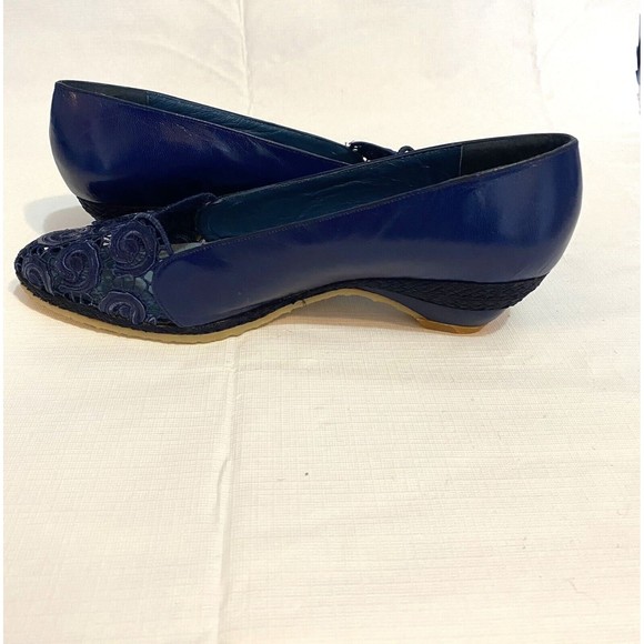 Stuart Weitzman Martinique Wedge Shoes Size 6B Vintage Blue RARE NWT - Picture 7 of 14